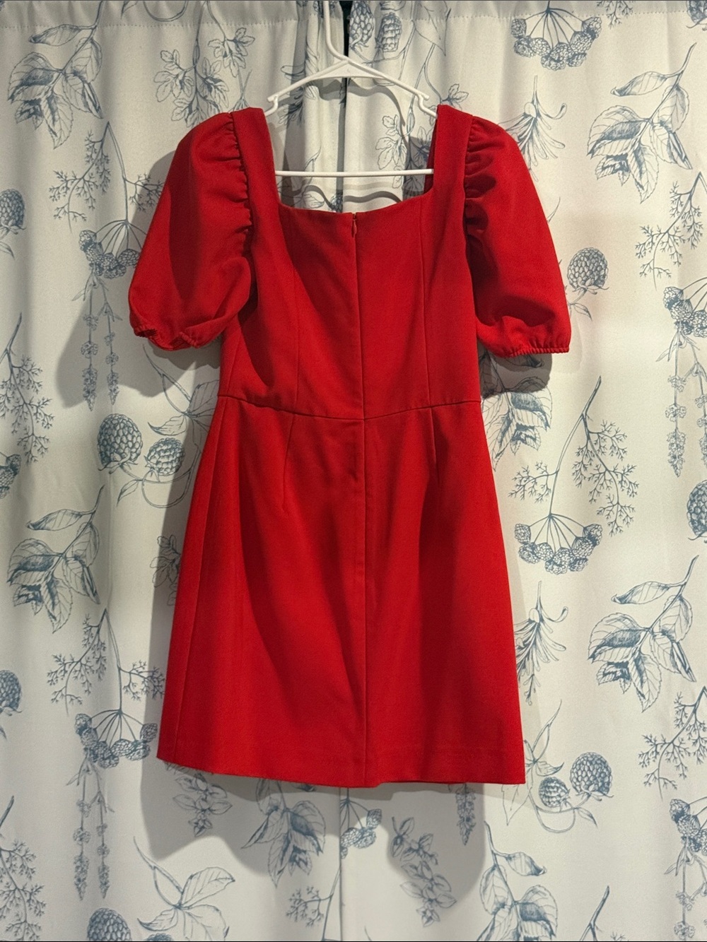 NWOT French Connection Red Puff Sleeve Mini Dress - Picture 2 of 3
